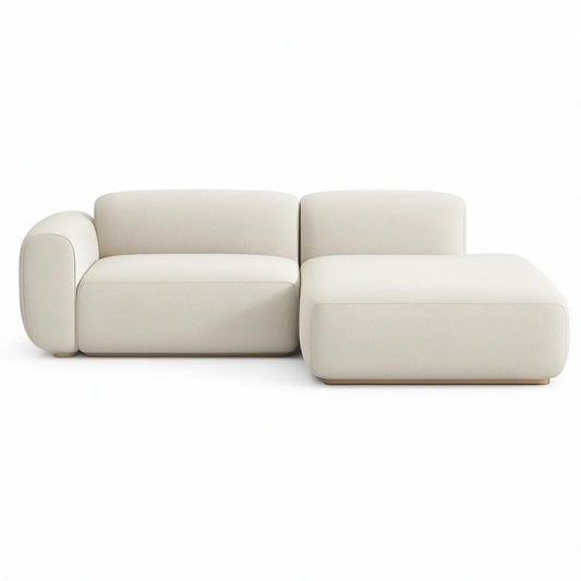 Kremowa sofa modułowa z prawostronnym szezlongiem 280 × 170 × 70 cm